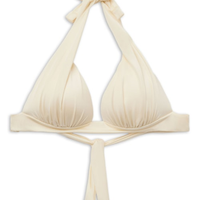 Parte De Cima De Biquíni Triângulo Shiny Satin - Off-White