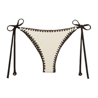 Calcinha De Biquíni Brasileira Com Amarração Bicolor Embroidery - Off-White