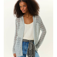 Cardigan Tricot Ponto Rendado Brilhos