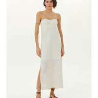 Vestido Midi Sem Alca Bordado Holambra
