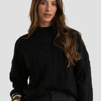 Suéter Feminino Em Tricot - Preto