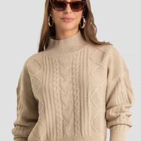 Suéter Feminino Em Tricot - Bege
