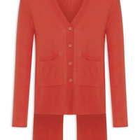 Cardigan Feminino Fenda Puro Cashmere Light - Vermelho