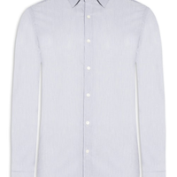 Camisa Masculina Londres Listra Fina Manga Longa - Azul