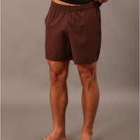 Shorts Elastico Liso Com Logo Lateral - Marrom Shorts Elastico Liso Com Logo Lateral Marrom g