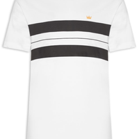 Camiseta Masculina Manga Curta Gola Careca Vintage Pranchão Listrado - Branco