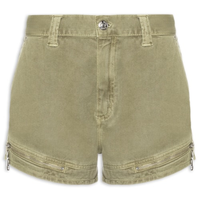Short Feminino Sarja Boy Zíper E Lapelas - Verde