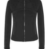 Jaqueta Feminina Esportiva Com Recortes - Preto