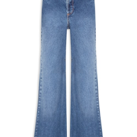 Calça Jeans Feminina Flare Botões Bragulha Azul