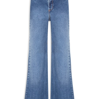 Calça Jeans Feminina Flare Botões Bragulha Azul