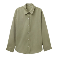 Camisa Curta Em Linho e Viscose - Verde