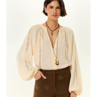 Blusa Feminina Ggt Mix De Renda - Bege