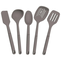 Jogo De Utensílios Tramontina Cinza Em Silicone Softta 5 Peças
