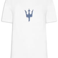 Camiseta Masculina Manga Curta Gola Careca Slim Rough Tridente Spray - Branco