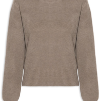 Suéter Feminino Tricot Texturizado Oversized - Marrom