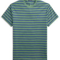 Camiseta Masculina Manga Curta Listras Slim Fit - Verde