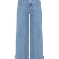 Calça Feminina Reta Jeans -Azul