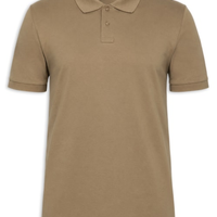 Polo Masculina Manga Curta Supersoft - Marrom