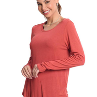Blusa Feminina Manga Longa - Marrom