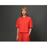 Camisa Feminina Linho Misto Calvin Klein - Vermelho Camisa Feminina Linho Misto Calvin Klein Vermelho 42