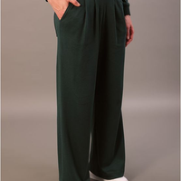 Calça Pantalona Calvin Klein Feminino de Malha - Verde Médio Calça Pantalona Calvin Klein Feminino de Malha Verde Médio p