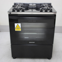 Fogão Brastemp 5 Bocas Preto Com Mesa De Vidro, Função Air Fryer E Turbo Chama - Bfs5lae 220V