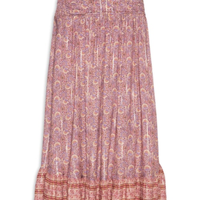 Saia Midi Estampa Flori - Rosa