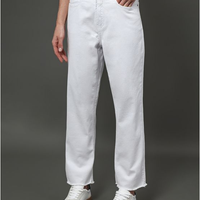 Calça Color Feminina Cropped Straight Barra a Fio - Branco 2 Calça Color Feminina Cropped Straight Barra a Fio Branco 2 42