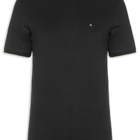 Camiseta Masculina Básica Friso Na Gola - Preto