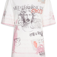 Camiseta feminina estampada off white