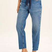 Calça jeans mom cintura alta azul