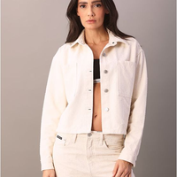 Overshirt Color Feminino Estampa a Laser - Off White Overshirt Color Feminino Estampa a Laser Off White Gg