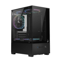 Gabinete Gamer Rise Mode Prisma Glass 01 Mid Tower Vidro Temperado USB 3.0 S/ Fans Preto - RM-CA-PRS-01-FB