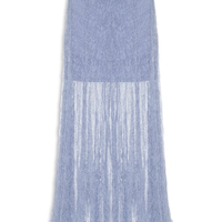 Saia Midi Feminina Em Renda - Azul