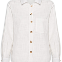 Camisa Feminina Detalhe Botões - Branco