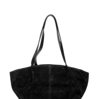 Bolsa Feminina Alongada Em Camurça - Preto