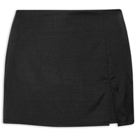 Short saia feminino com fenda preto