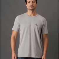 Camiseta Masculina Básica Estampa Logo Reissue No Peito Calvin Klein Jeans - Mescla Camiseta Masculina Básica Estampa Logo Reissue No Peito Calvin Klein Jeans Mescla Pp