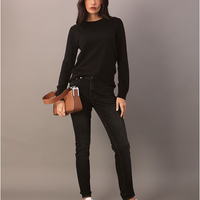 Tricot Feminino Com Cashmere Calvin Klein - Preto Tricot Feminino Com Cashmere Calvin Klein Preto p