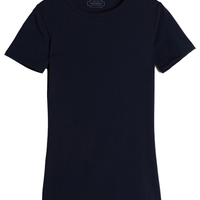 Blusa De Manga Curta Em Algodão Supima® Elástico - Azul