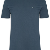 Camiseta Masculina Básica Meia Malha - Azul