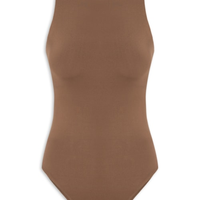Body Feminino Básico Decote Em U - Marrom