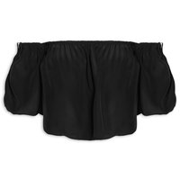 Blusa Feminina Manga Fofa Em Seda Pura - Preto