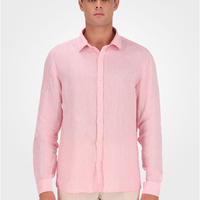 Camisa Masculina Regular Cannes Linen - Rosa Claro Camisa Masculina Regular Cannes Linen Rosa Claro 4