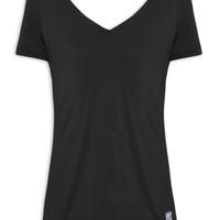 Camiseta Feminina Manga Curta Lisa - Preto