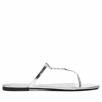 Sandália Feminina Rasteira Statement Flats - Prata