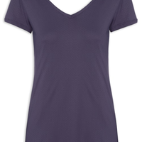 Camiseta Feminina Manga Curta Lisa - Azul