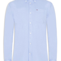 Camisa Masculina Casual Relaxed Fit Com Bolso - Azul