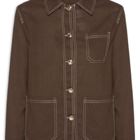 Camisa Feminina Linho com Bolsos Marrom