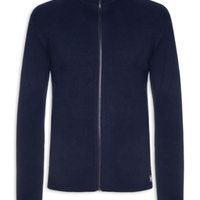 Suéter Masculino Tricot Zíper Azul